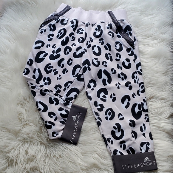 Stellasport by adidas pink leopard crop pants - Picture 1 of 2